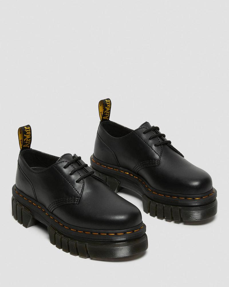 Dr Martens Audrick Nappa Leren Platform Schoenen Heren Zwart | NL 192EBC